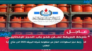 رابط حجز أسطوانات الغاز من منظومة شركة البريقة 2025 الآن متاح للطلب